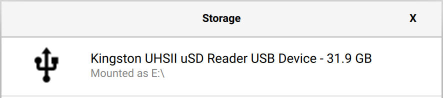 Aliro Imager Choose Storage